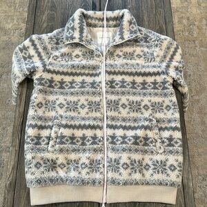 American eagle sherpa parka size M grey and white